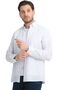 Men's Blue Striped Pocketless Linen Effect Wide Cut Long Sleeve Shirt - 2