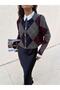 Baklava Pattern Knitwear Cardigan Gray - 2