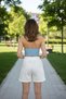 Hannah Basic Combed Cotton Shorts with Elastic Waist White - 4