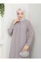 Plus Size Full Length Mother's Dress with Cape - 4