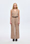 Belted Corduroy Wide Leg Trousers Camel - 3