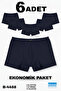 Men's 6-Pack Navy Blue Color Modal Fabric Thin Elastic Boxer Berrak 4488