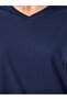 Solid V Neck T-Shirt and Winter Print Cuffed Pyjama Set - 3