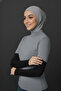 Women's Hijab Modest Cotton Prayer Jersey, Plain Black, 1 Pair - 3