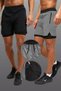 | Pack of 2 Gym and Fitness Lined Tights Shorts| Hidden Pocket Detailed