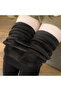 Corset Effect Shaping / Sculpting Leggings with Fleece Inside, Thick, Warm, Footless Plush Socks, Black - 4