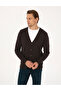 Dark Brown Slim Fit Basic Buttoned Knitwear Cardigan 50317330-Vr084 - 3