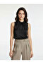 Tie-Up Detailed Vertical Ruffle Collar Sleeveless Shirt