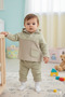 Baby Girl Floral Embroidered Hooded Kangaroo Model Tracksuit Set (9-12-18 Months)