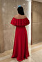 Flounced Dress - Red - 5