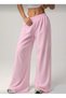 Premium /Women's High-Waist Relaxed Fit Wide-Leg Sweatpants – Pink - 3
