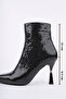 Women's Heeled Boots Snake Pattern Patent Leather 9.5 cm Thin Heel Elegant Stylish Modern Design - 4