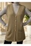 Hair Braid Patterned Women's Mercerized Mother's Vest / Mink - 2