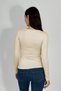 Women's Long Sleeve Crew Neck Bodysuit Beige 1 Piece - 5