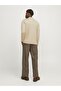 Einfarbig Polokragen Polo Yaka Basic Sweat Shirt Bej - 4