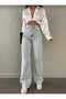 Elena Stretch Fabric Women's 90s Light Snow Super High Waist Relaxed Leg Denim Jeans Palazzo Pants