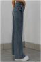 Loa Lycra Loose Women's Blue Snow Wash Super High Waist Loose Leg Denim Jeans - 5