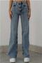Loa Lycra Loose Women's Blue Snow Wash Super High Waist Loose Leg Denim Jeans