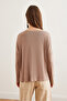 Women's Mink Silver Stitching Detail V-Neck Viscose Blouseblz- 19002747 - 5