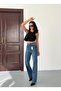 Women's High-Waisted Palazzo Stretch Fabric Stretchy Jeans Pants - 4