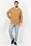 Men Crew Neck Textured Long Sleeve Sweater, Brown - 3
