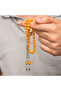 Silver Tassel Yellow Round Crimped Amber Prayer Beads - 3