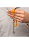 Silver Orange Kazaz Tassel-Adorned Crimped Amber Prayer Beads - 4
