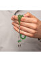 Green Round Crimped Amber Prayer Beads with Silver Tassels - 4