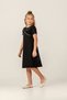 Girl's Bow Detailed Short Sleeve Black Special Occasion Birthday Wedding Evening Dress (9-10-11-12 Years Old) - 3