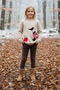 Deer Patterned Girl's Knit Sweater