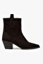 Women's Maven Bitter Brown Genuine Suede Leather Cowboy Boots - 5
