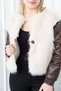 Women's Winter Beige Coat Urban Luxe Leather Sleeves Plush Coat Stylish Daily Comfortable 2606