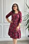 Square Neck Flannel Dress with Ruffled Hem - 7
