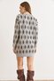 Women's Gray Tiny Baklava Fleece-Lined Thick Knitwear Tunic Dress Elb-19002567 - 4