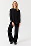 Women's Elastic Waist Textured Trousers