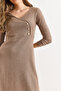 Women's Brown Button Detailed Double-Breasted Midi Bell Dress Elb-19002031 - 3