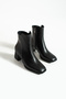 Black Matte Leather Short Heeled Women's Boots |   Thick Heel |   Stylish and Comfortable Daily Ankle Model - 6