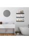 ® Floating Shelves Wall Shelf Solid Wood for Bathroom Bedroom Kitchen Wall Decor Set of 3, Black