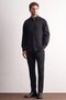 Black Half Italian Collar Long Sleeve Premium S Slim Fit 100% Cotton Shirt 1004255196 - 2