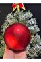 Red Matte Christmas Tree Ornament 12 cm Single Large Shiny Christmas Ball |   Eng-149 | - 3