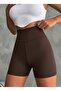 Women's Brown Shaping Super Mini High-Waisted Leggings