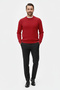 Men's Crew Neck Geometric Pattern Sweater - 2