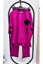 Women's Plus Size Three Quarter Sleeve Rose Detailed Two Thread Tracksuit Set 8223-26 - 4