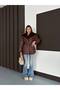 Women's Belted Fur-Lined Inflatable Coat Brown - 4