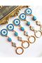 New Year's Gift 5-Piece Zircon Stone Big Evil Eye Beaded Blue Keychain Piece Price - 5