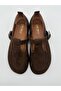 Alina Brown Loafer with Adjustable Strap and Buckle Detail - 5