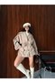 Women's Short Cashmere Coat with Belted Sleeves and Epaulet Detail Premium Cashmere Coat - 2