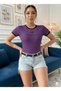 Women's Crew Neck Basic Slim Fit Short Sleeve Body Full Stretch Fabric Full Fit Length 55 cm - 2
