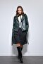 Green Belted Faux Leather Coat - 3
