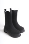 Black Suede Short Women's Boots Elastic Thick Soled Waterproof Harper - 2